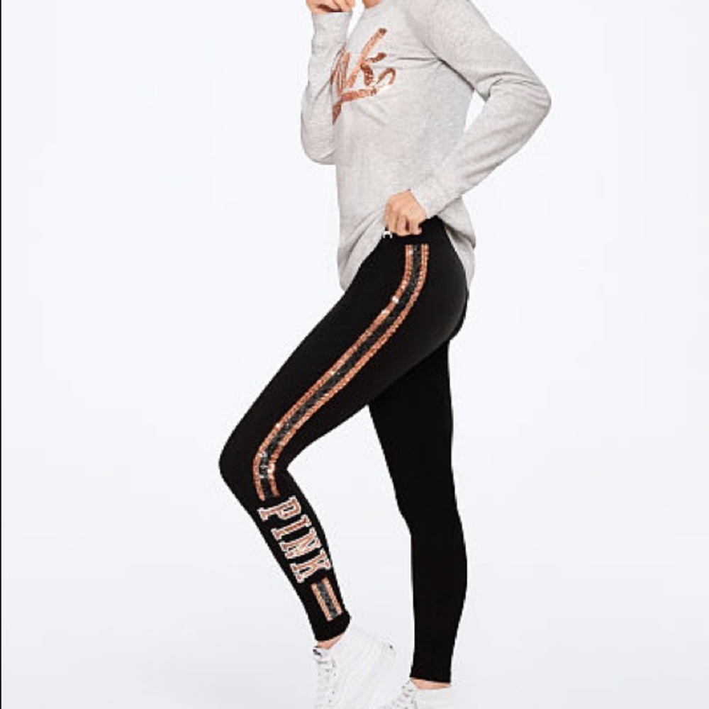 Victoria’s Secret Bling Cotton Logo Leggings